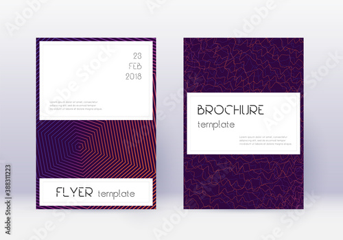 Stylish cover design template set. Violet abstract