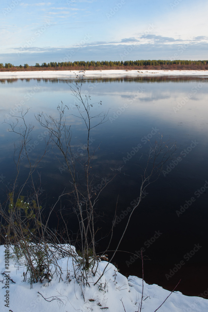 Northern river before the ice break
