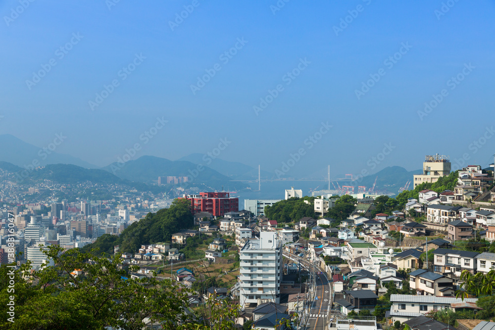 Naklejka premium 立山公園からの長崎市街地