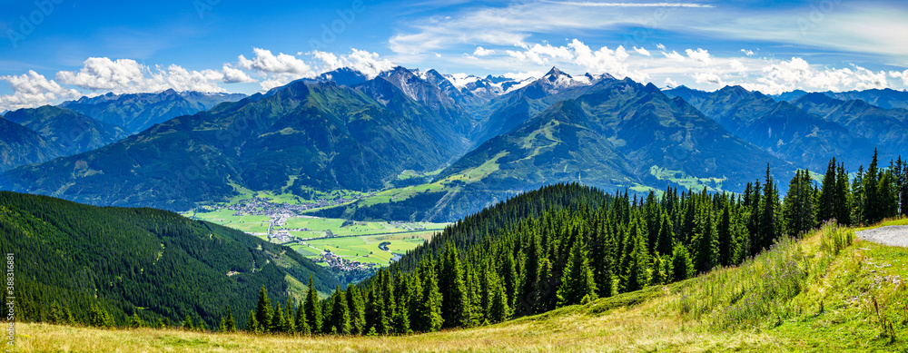 view from Schmitten mountain in Austria - near Zell am See