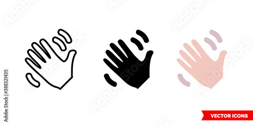 So so hand icon of 3 types color, black and white, outline. Isolated vector sign symbol.