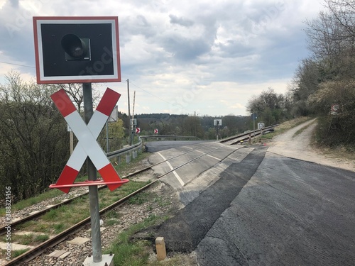 Bahnübergang zwischen Weissach und Heimerdingen bei Bauarbeiten photo