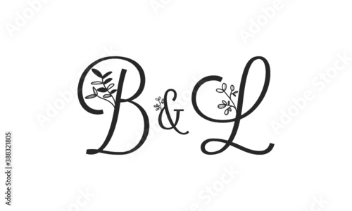 B&L floral ornate letters wedding alphabet characters