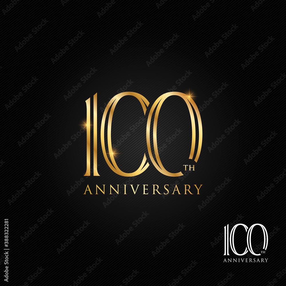 100 years anniversary logo, icon and symbol vector illustration