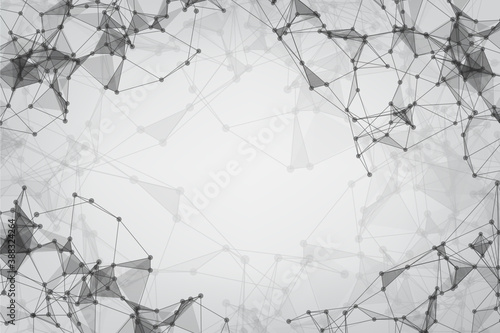 Network technology background with dots and lines for backdrop and ai design. Modern abstract concept. Futuristic HUD Background.