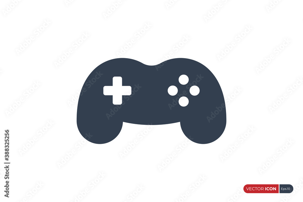 Simple Joystick Game Controller Icon. Game Pad with Playing Buttons isolated on White Background. Flat Vector Icon Design Template Element. Simple Joystick Game Controller Icon. Game Pad with Playing Buttons isolated on White Background. Flat Vector Icon Design Template Element.