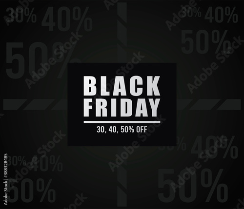 black friday sale banner with lettering in square frame
