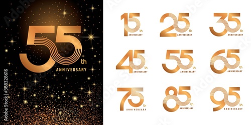 Set of Logo Anniversary logotype design, Celebrate Anniversary Logo photo