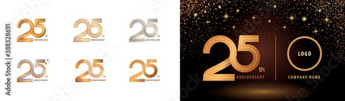 Set of 25th Anniversary logotype design, Twenty five years Celebrate Anniversary Logo photo