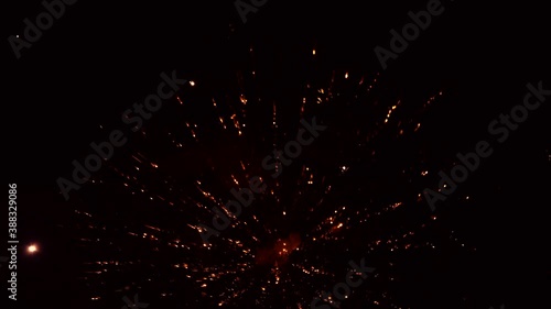 Nonstop beautiful & colourful fireworks explosion show at night sky. Background for Pyrotechnics, Diwali celebration, festival holiday, new year eve, birthday anniversary.