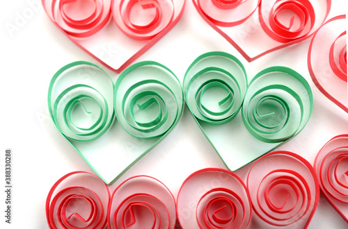 Paper quilling  decorative heart background
