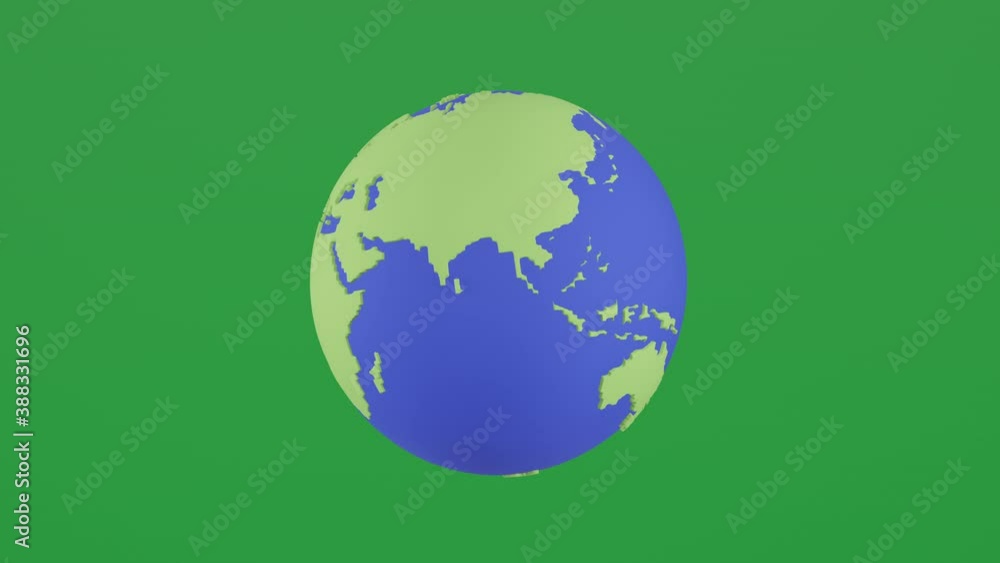 Earth Globe Spin 360 Degrees Seamless Loop On Green Screen 3D Render Motion Graphic Earth Globe Spin 360 Degrees Seamless Loop On Green Screen 3D Render Motion Graphic