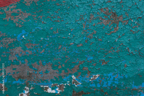 old cracked turquoise paint texture vintage abstract background