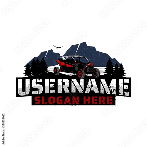 utv buggy adventure trail logo design icon vector