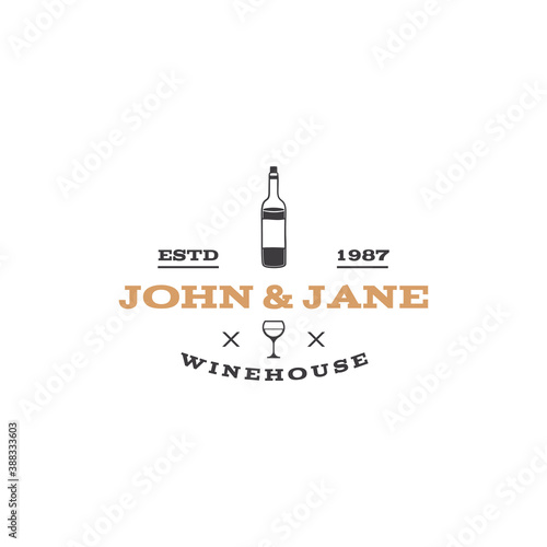 Wallpaper Mural Wine, winery logo template
