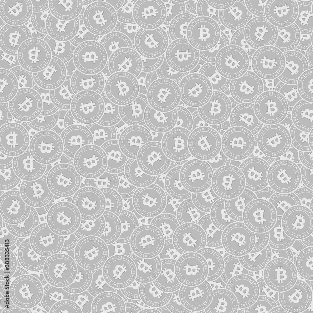 Bitcoin, internet currency silver coins seamless p Bitcoin, internet currency silver coins seamless p