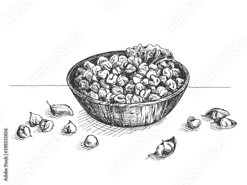 illustration of chickpeas bowl