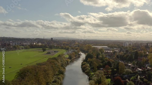 Fly along river Severn Drone shot photo