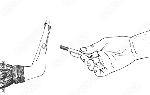 No smoking area, cigarette refuse