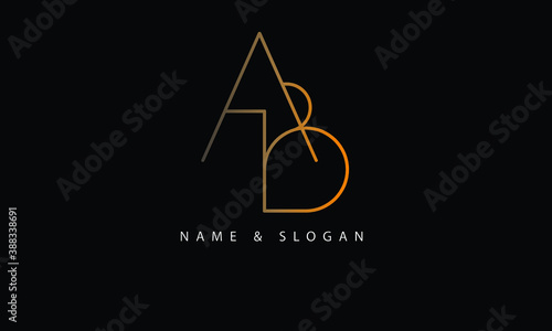 AB, BA, A, B abstract letters logo monogram