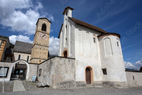 MUSTAIR, SWITZERLAND, SEPTEMBER 11, 2020 - The Convent of St. John in Mustair, UNESCO World Cultural Heritage, Switzerland. photo