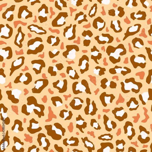 Leopard animal skin pattern seamless. Classic leo fur texture. Trendy cheetah vector design for web and print. Hand drawn repeat modern vector illustration. Textile, fabric, wallpaper, wrapping art