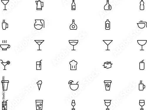 Food and Drinks Line Icons 
