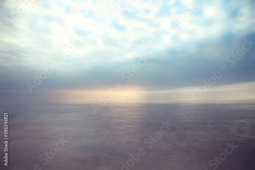 abstract sunset on the lake, landscape water and sky, blurred view freedom nature concept © kichigin19