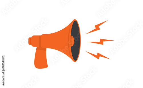 Megaphone, Loudspeaker cartoon vector illustration. Alert and announcement symbol.