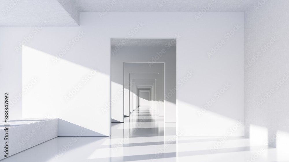 Abstract White Architecture Background. Bright clean interior. Empty open plan interior. 3d illustration Abstract White Architecture Background. Bright clean interior. Empty open plan interior. 3d illustration