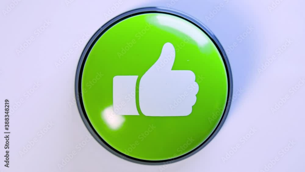 Woman pushing green glossy like button on white background. Close up of pressing thumbs up symbol. 4k video for ads, promotion, positive review, feedback. User liking post on social media, facebook. Woman pushing green glossy like button on white background. Close up of pressing thumbs up symbol. 4k video for ads, promotion, positive review, feedback. User liking post on social media, facebook.