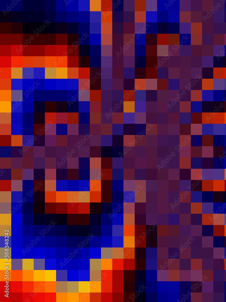 Blue orange lights, abstract background with squares Blue orange lights, abstract background with squares