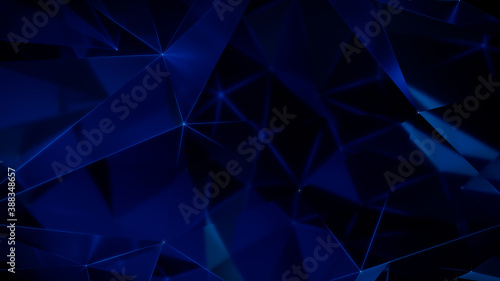 Futuristic, High Tech, blue background, with network lines conveying a connectivity concept. 3D render