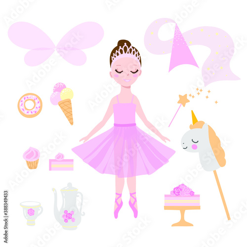  little ballerina in pink fairy costume set