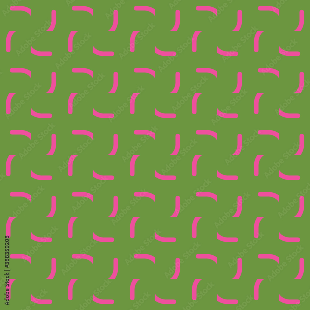 Vector seamless pattern texture background with geometric shapes, colored in pink, green colors.
