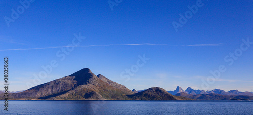 Sea and the mountains in Ofoten aeria