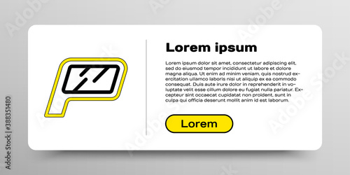 Line Car mirror icon isolated on white background. Colorful outline concept. Vector.