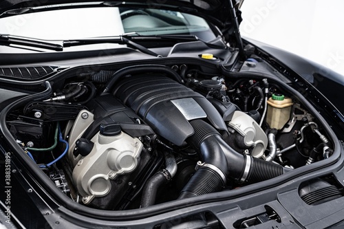 Modern car engine. V6 sports car engine. © Daniel Jędzura