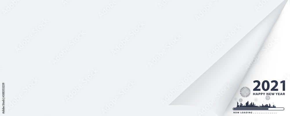 New year 2021 background in sticky paper corner style. New year 2021 background in sticky paper corner style.