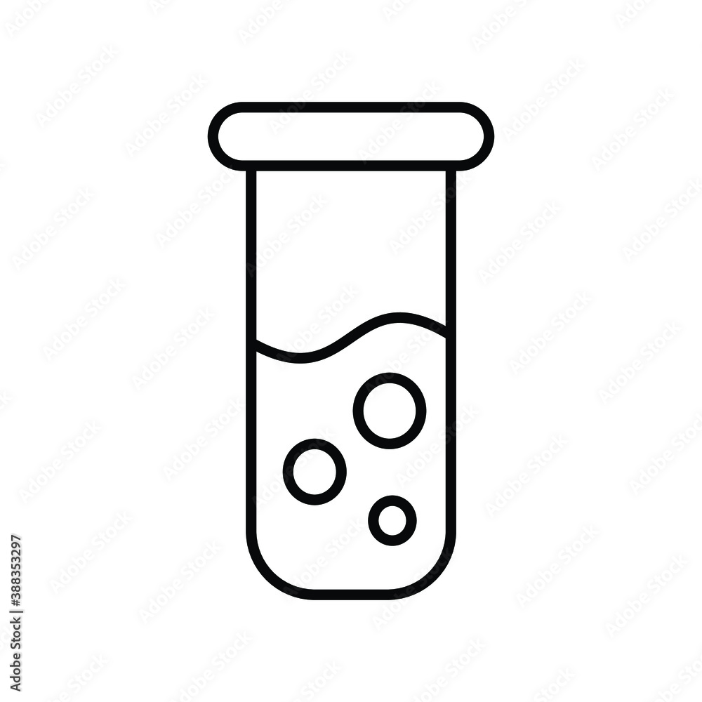 test tube with liquid line icon
