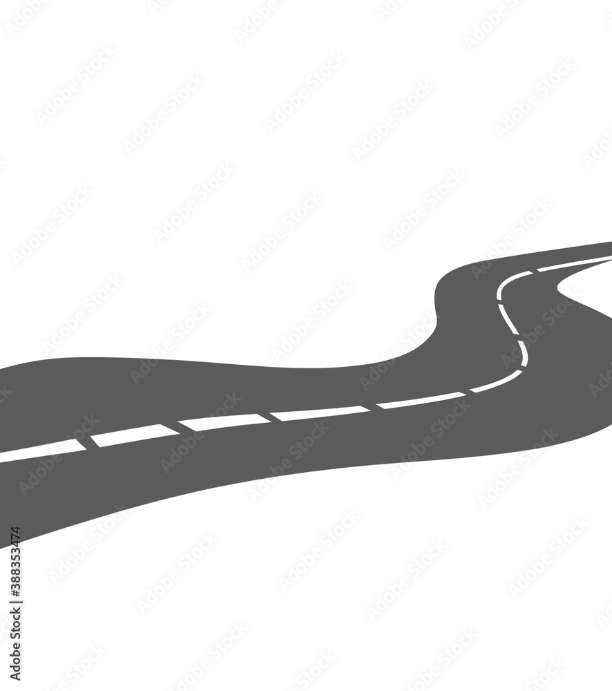 Fototapeta premium Road illustration on white background