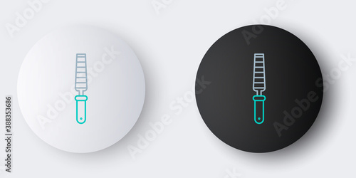 Line Chisel tool for wood icon isolated on grey background. Colorful outline concept. Vector.