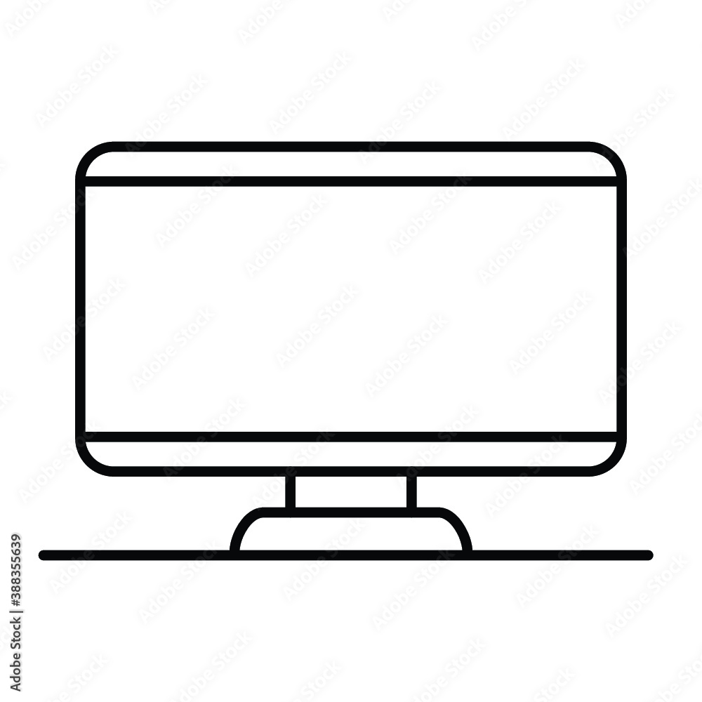 Computer monitor icon. Flat PC symbol. Vector illustration Computer monitor icon. Flat PC symbol. Vector illustration