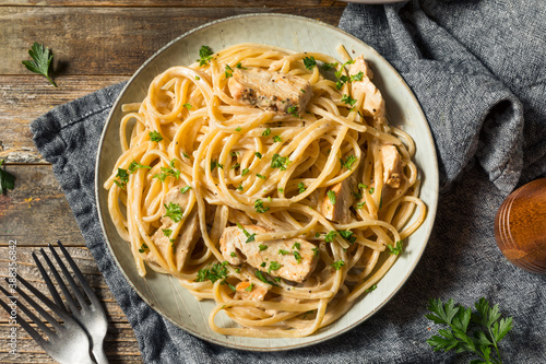 Homemade Chicken Fettuccine Alfredo Pasta photo