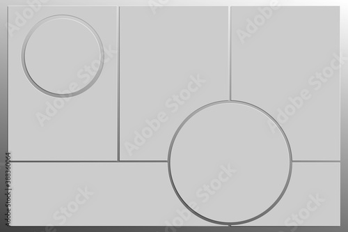 layout, mood Board, template for creating presentations, whiteboards, or collages. Strict composition in a minimalistic style. Vector illustration. The substrate imitates a metal surface.