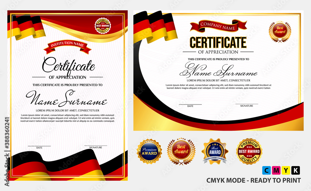 Diploma certificate template with luxury and glamour style, or