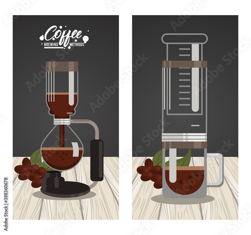 aero press and vaccum pot coffee brewing methods