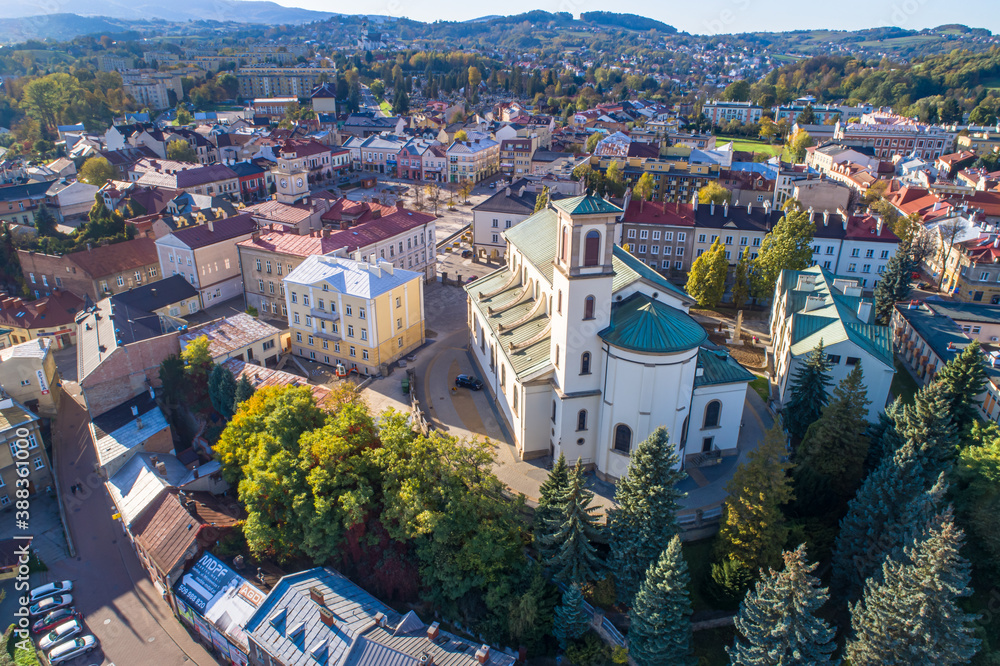 Fototapeta premium Gorlice, widok na centrum miasta