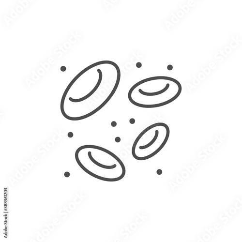 Erythrocyte line icon or blood concept