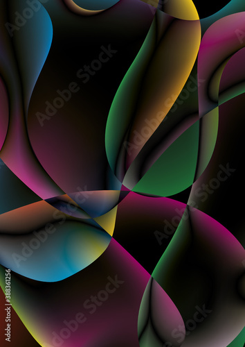 Illustration of colorful drops on white background